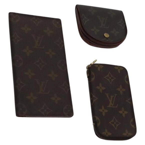 LOUIS VUITTON Monogram Key Case Coin Purse 3Set LV Auth - Picture 1 of 10